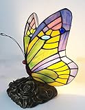 HUIMEIJU Tiffany lamp Butterfly Blue Glass HMJ8060 Stained Glass Style Butterfly Table lamp Tiffany