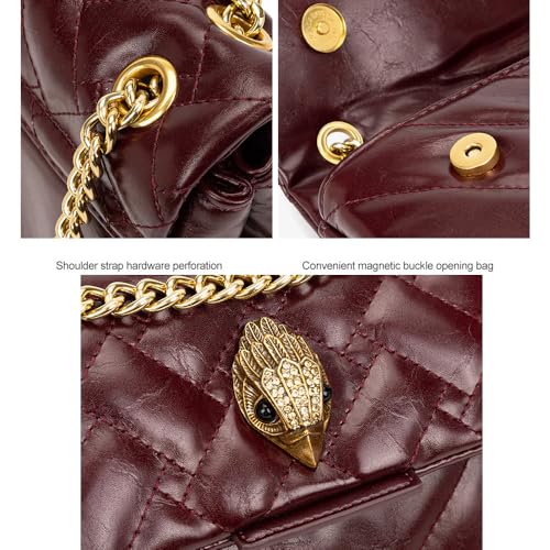 Image of Rejolly Rainbow Stripe Crossbody Shoulder Bag for Women Color Blocking PU Leather Colourful Purse with Chain Strap | PU Leather, with Chain Strap