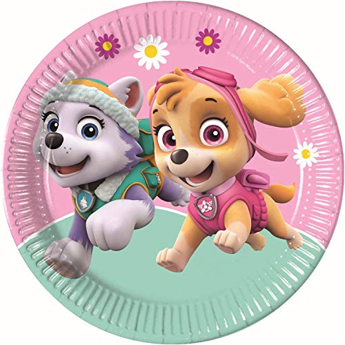 Procos PR90274 Paw Patrol Platos de Papel, Color Rosa/Verde (Ciao SRL PR90274)
