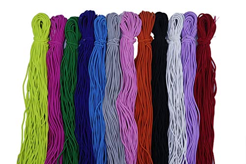 XiXiboutique 1/8-Inch (3mm) 30 Yards Heavy Stretch Round String Elastic Cord Mix Color