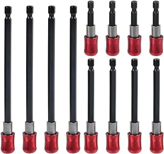TIMESETL 12pcs Drill Bit Extension, 1/4 Inch Hex Shank Magnetic Drill Bit Extension Set, Screwdriver Bit Holder Extension for Screws, Nuts, and Any Drill and Handheld Driver(60mm/100mm/150mm)
