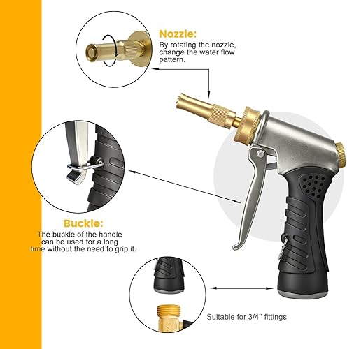 Miniatura 2 de Pistola de boquilla de manguera de alta presión con dispensador de jabón de 100 cc, rociador de metal para lavado de autos para limpieza de