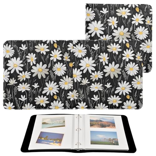 Álbum de Fotos Scrapbook Adhesivo DIY FLildon Piel PU Negro con Diseño Floral, 40 Páginas 8x10 miniatura 2