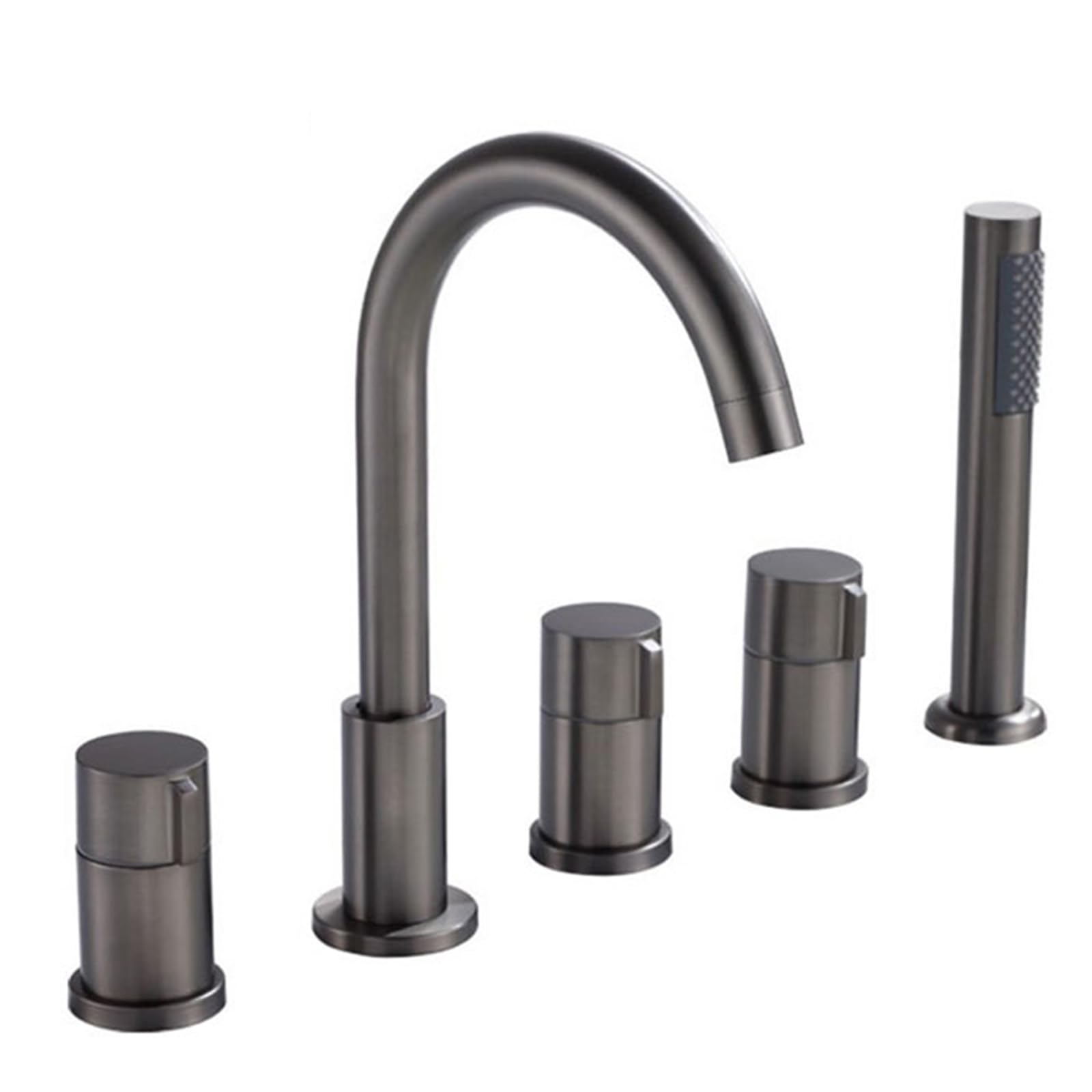 ZQFHSX Brass Bath Taps Mixer Shower 5 Hole Swivel Hot and Cold Water Tap