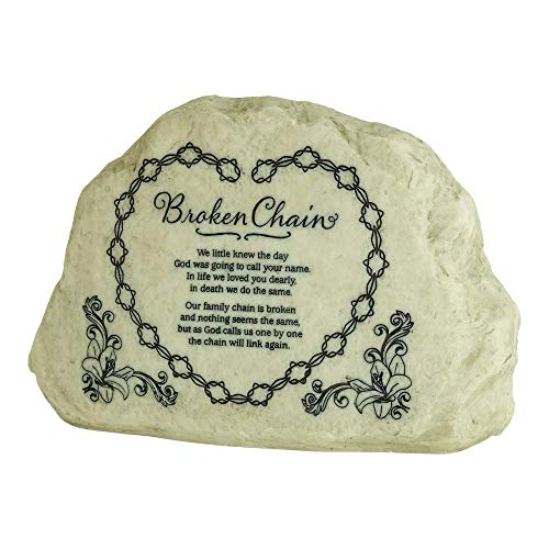 Dicksons Broken Chains Poem Grey Memorial 6 x 9 Resin Outdoor Garden Stone