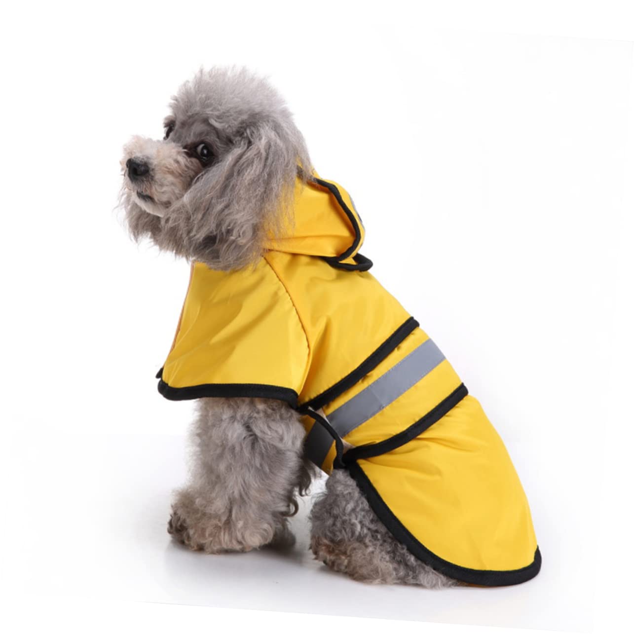 ABOOFAN 3pièces Manteau De Pluie Réfléchissant pour Chien Imperméable avec Capuche pour Extérieur Printemps Jaune