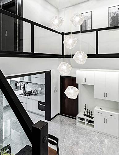 Lustre escalier design minimaliste d'exception en cristal pour villa et duplex