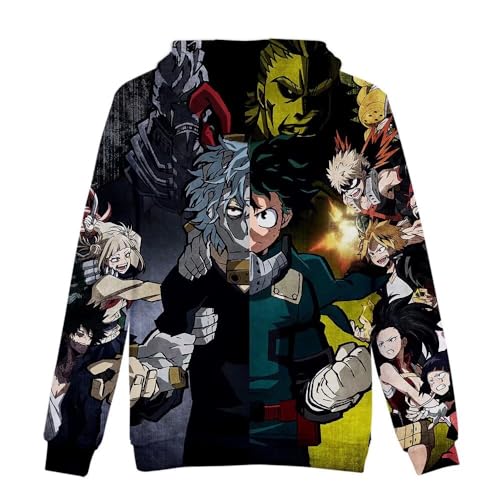 CHLOBLOM Boku No Hero Fleece Hoodie Novelty Hooded Pullover Sweatshirt for Adult4