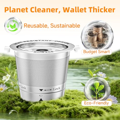 Image of 4 Pack Reusable K Cups for Keurig 1.0, not 2.0 Coffee Machine, All Stainless Steel Coffee Filter Pods for Keurig with Dosing Funnel and Cleaning Brush, No Seal Gasket, Non Plastic, Heat Safe