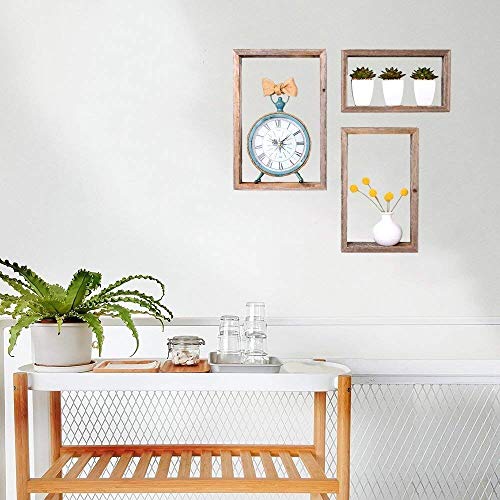 Barnwoodusa Rustic Shelves, Rectangle Floating Wood Shadowbox, Home Decor, Set Of 3 (Weathered Gray) #TOP4