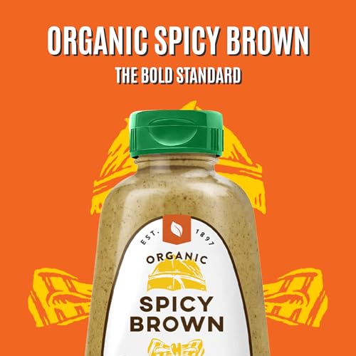 Image of Koops' Organic Spicy Brown Mustard - Bold and Brown Mustard Sauce, Gluten-Free, Kosher, USDA Certified Organic, Made in USA, From Quality Mustard Seeds - 12 Oz, Pack of 2