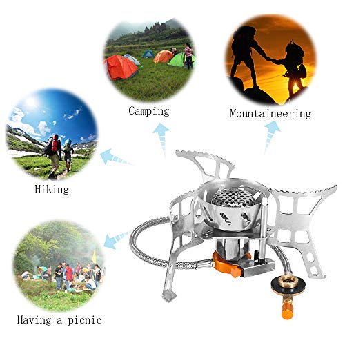 Fogão Externo, Romacci Fogão a gás portátil à prova de vento para acampamento Fogão de cozinha ao ar