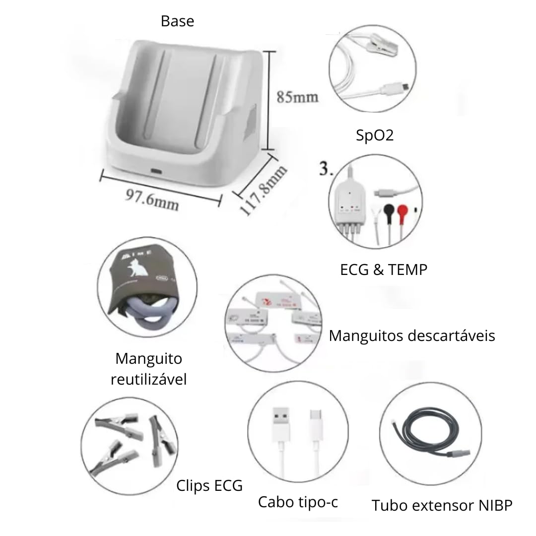 Monitor para perros o gatos, spo2, frecuencia de pulso, BP, monitoreo de temperatura, Berry nuevo modelo AM6200, monitor de paciente veterinario