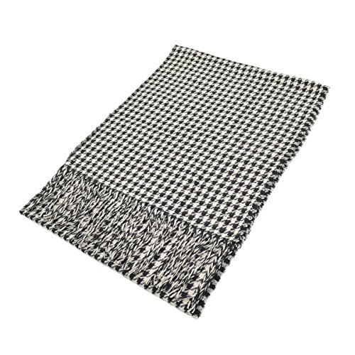 Classic Premium Houndstooth Infinity Loop & Oblong Fringe Scarf - Diff Colors2