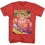 Double Dragon Gaming Arcade Smash Men's Short Sleeve T Shirts Vintage Style Video Games Graphic Tees Red Heather