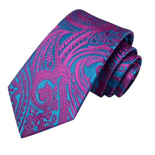 Image of Hi-Tie 3 Pcs Gift Box Mens Tie Set Necktie with Pocket Square Cufflinks Lapel Pin Silk Neck Tie Collection