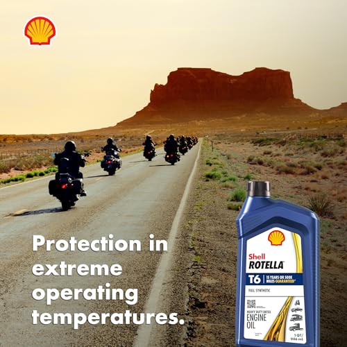 Image of Shell Rotella T6 Full Synthetic 5W-40 Diesel Engine Oil, 1 Quart (6 Pack)