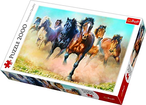 Trefl TR27098 Galloping Herd of Horses 2000 Pieces Premium Quality Jigsaw Puzzle for Adults and Children from 12 Years Coloured, Galloping Herd of Horses