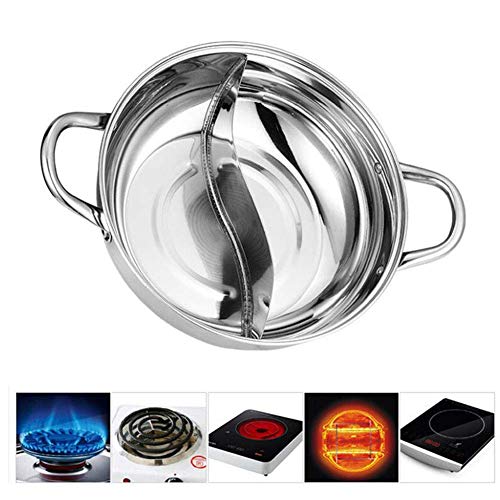 Mandarin Duck Pot Chafing Dish, Edelstahl 304, verdickt mit Topfdeckelkocher Induktionskocher Universal Hot Pot Pot