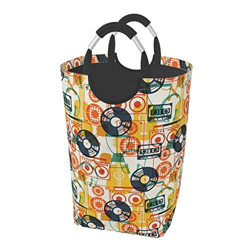 ラジカセ ット ハンドル付き 洗濯かご おもちゃ 収納オーガナイザー 折りたたみ式バケツ 洗濯箱 汚れた衣類バッグ 自宅 バスルーム 寝室 寮用