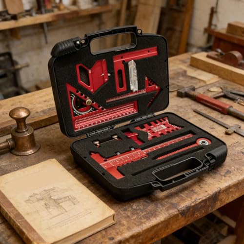 Règle de mesure de travail du bois multifonction avec équerre