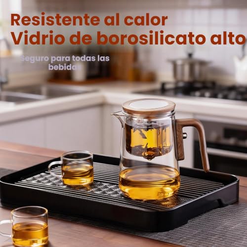 Miniatura 4 de Drnknstx Enchanti Tetera, Tetera Mágica De Cristal Con Diseño De Brujería Creativa, Infusor De Té De Cristal Desmontable Para Té Suelto, Ideal Para Preparar Té Transparente, 27oz
