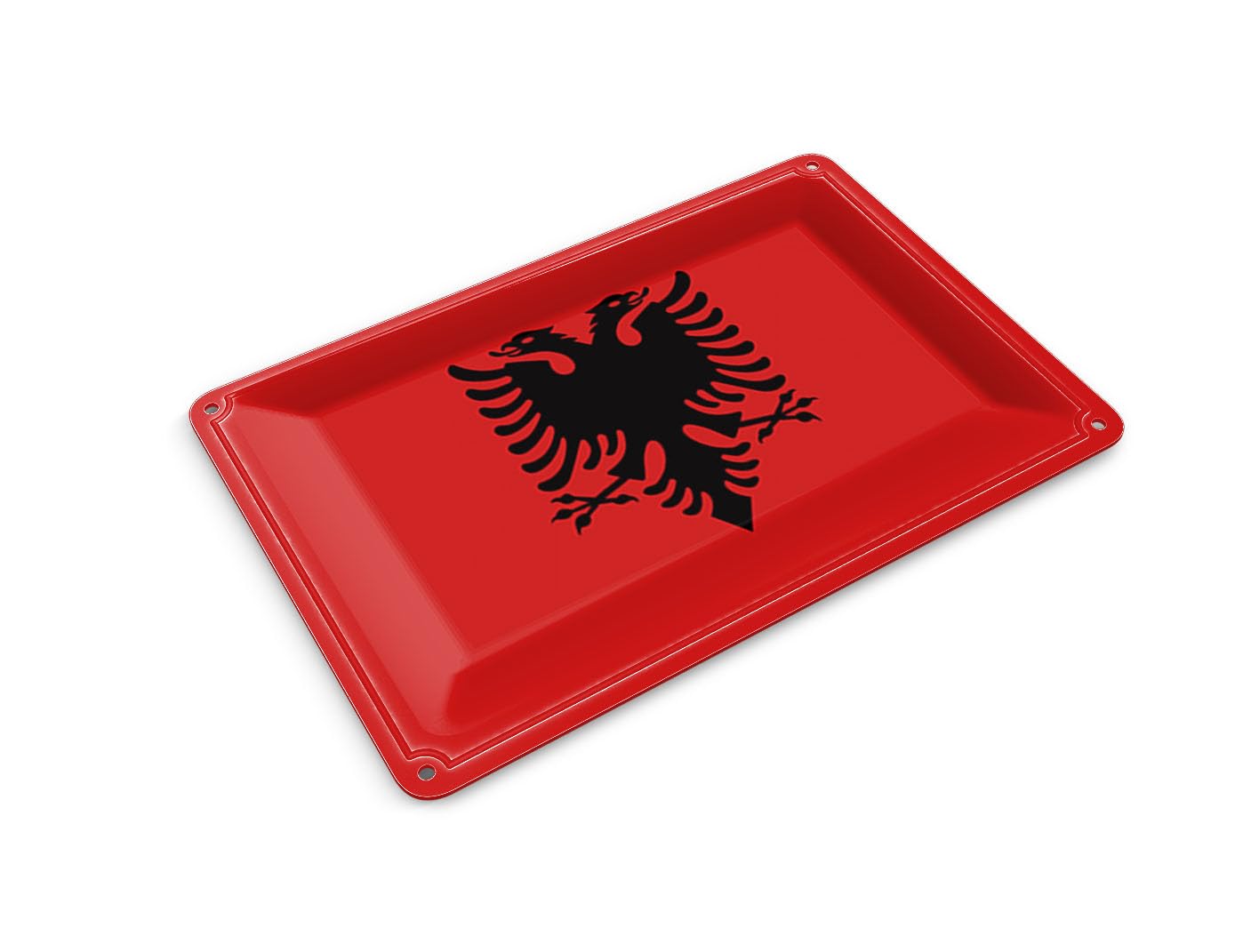 Femer Tin Postcard Flag of Albania 14 x 10 cm Flag of Albania Decorative Sign