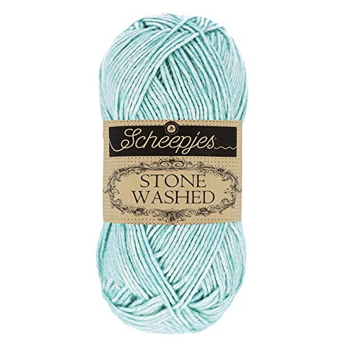 Image of Scheepjes Stone Washed Yarn, 50 g (1.76 oz) Ball, Amazonite 813