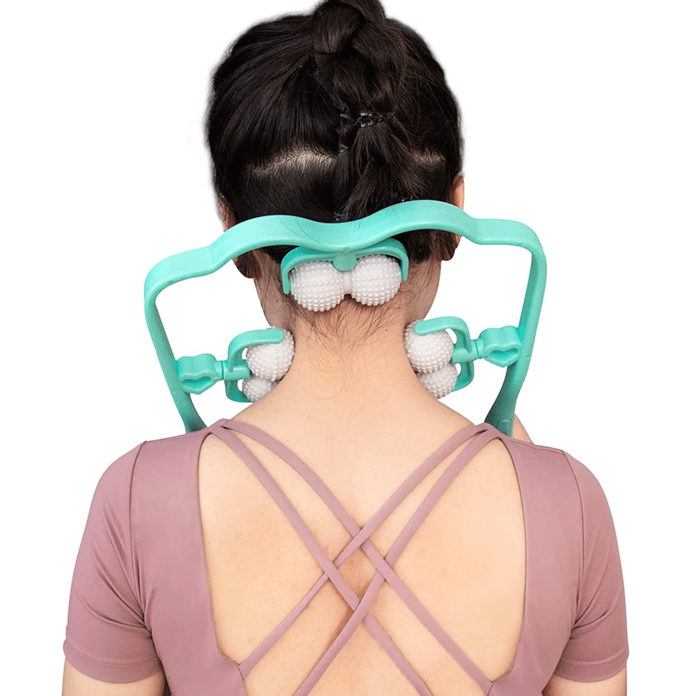 6Bolas Terapia De Presión De Plástico Terapia Massage Alivia El Masajeador del Cuello del Rodillo De Mano para El Punto De Gatillo del Hombro del Cuello