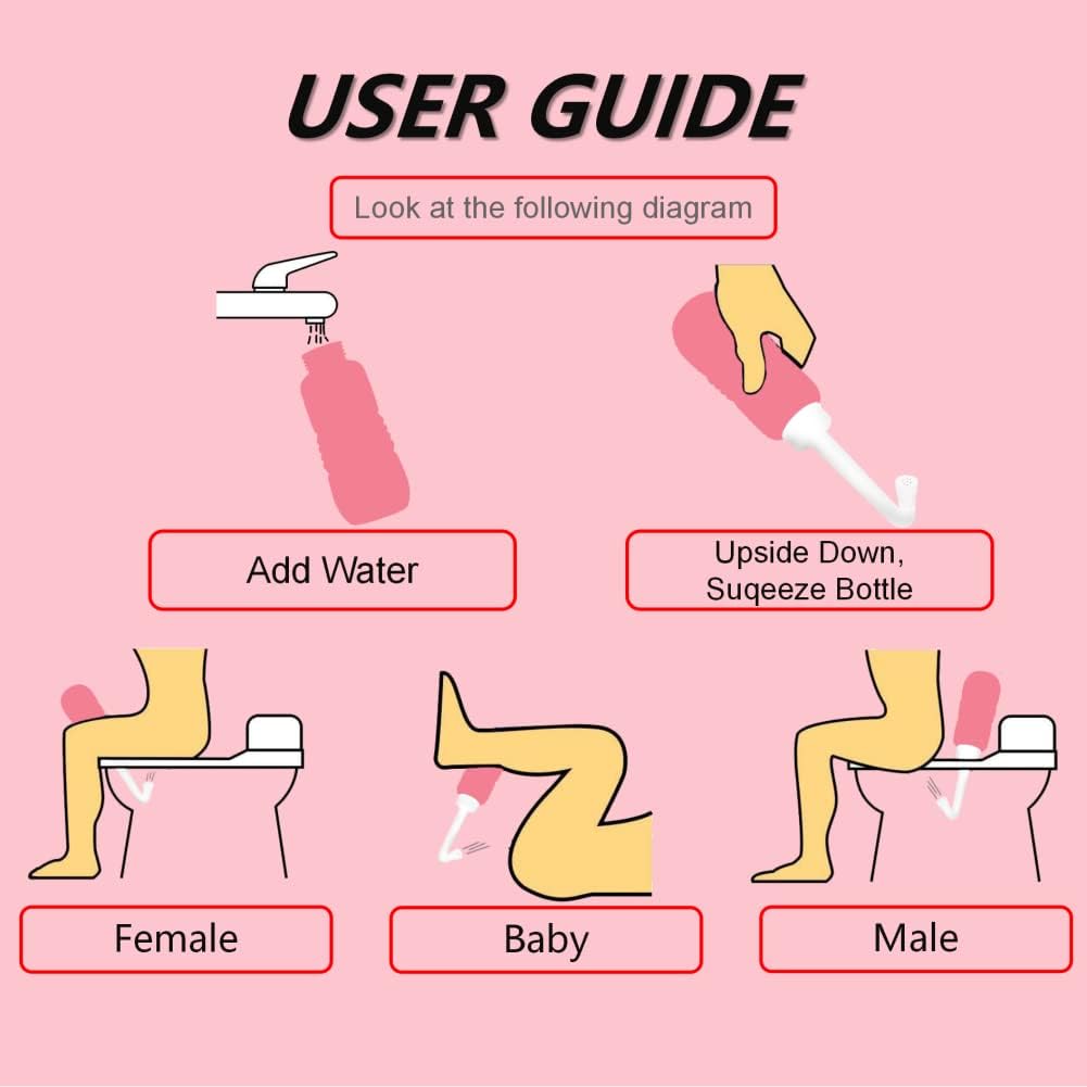 Wolfbeam Travel Bidet Easy-to-use Portable Bidet with Convenient Nozzle Storage, Travel Bag, 450ml Capacity, and Angled Nozzle Spray