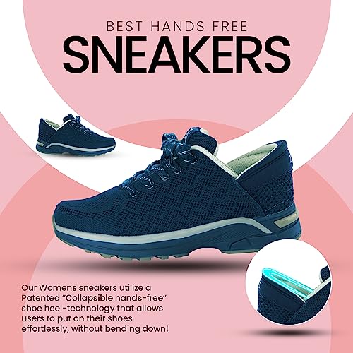 Image of ZEBA Hands Free Slip on Sneakers for Women - Step Up Your Comfort and Style with Perfect Walking Shoes and Fashion Sneakers