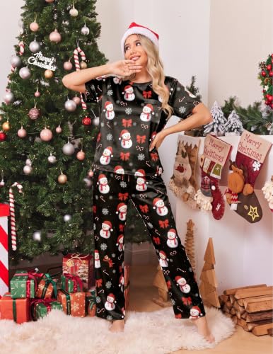 Ekouaer Pajamas for Women Set Silky Satin 2 Piece Lounge Sets with Pockets - image 4