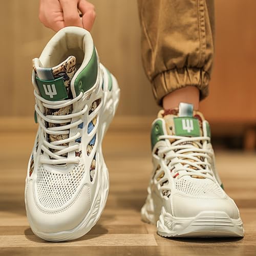 and Breathable Wide Basketball Shoes for Men, Also Ideal for Running and Walking. Extra Wide High - top Sneakers with Ankle Support, Combining Trend and Comfort Blue2