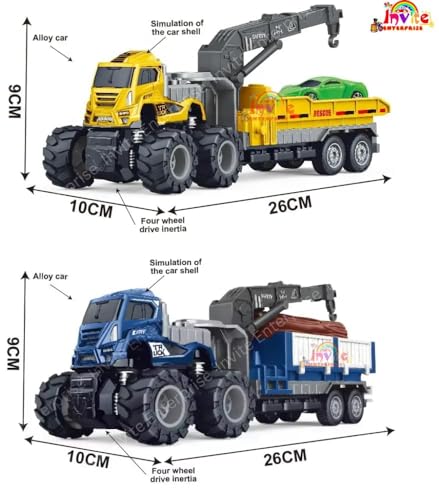 Image of 1:43 Metal Toys Alloy Diecast Truck Set Toy, Diecast Miniature Car Model (1:43 Car & Wooden Transport Truck)