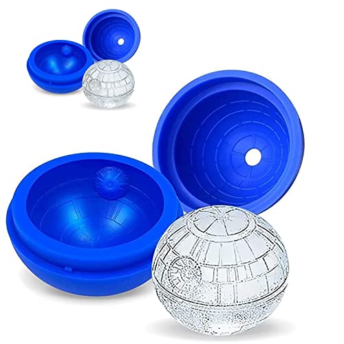 Lot de 2 moules à glaçons ronds en silicone 3D Motif Star Wars pour whisky, cocktails, eau, fabrication de bougies