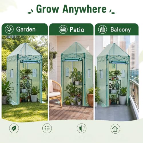Image of Solayis Pop Up Greenhouse, 6x4 ft Portable Walk in Greenhouse
