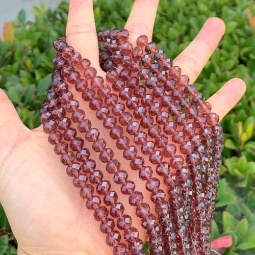 Image of 700pcs Czech Faceted Rondelle Crystal Glass Beads 8mm Bulk Burgundy Red