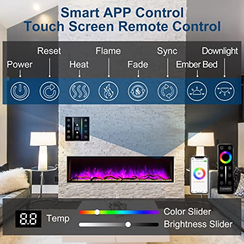 Cosmopolitan Fireplaces Phoenix Univue Series 80 inch Built-in Electric ...