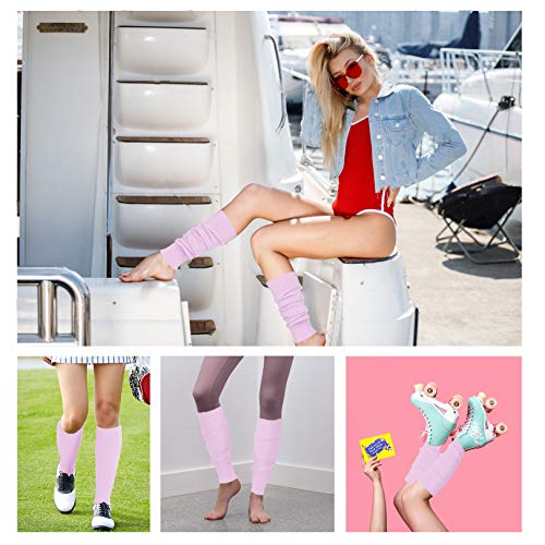 V28 Women Juniors 80S Eighty's Ribbed Leg Warmers For Party Sports (Lightpurple) #TOP4