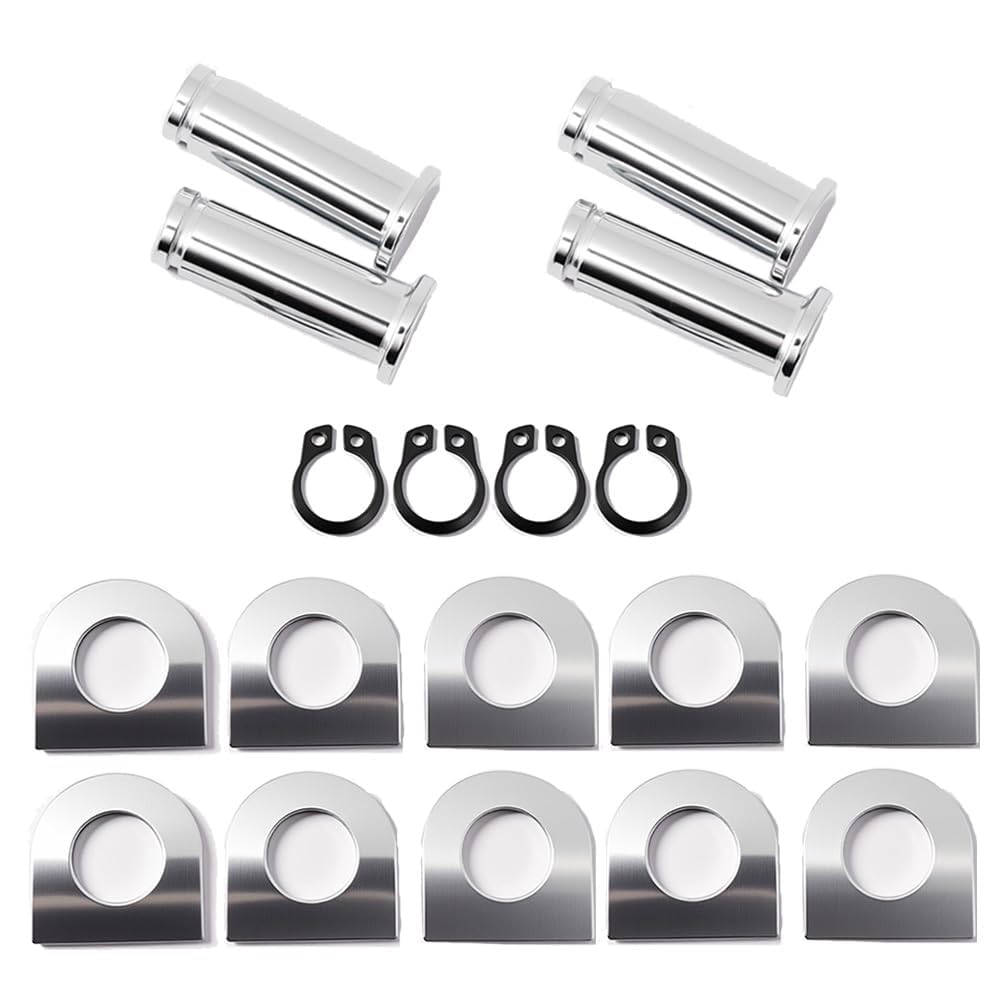 XYZMT Motorcycle Footpeg Mount Pins Kit Chrome Compatible with Harley Touring Softail Sportster Dyna Male Mount Style Foot Pegs (4 Sets with Pins,