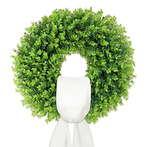 22 Inch Boxwood Fall Wreath for Front Door Indoor Outdoor
