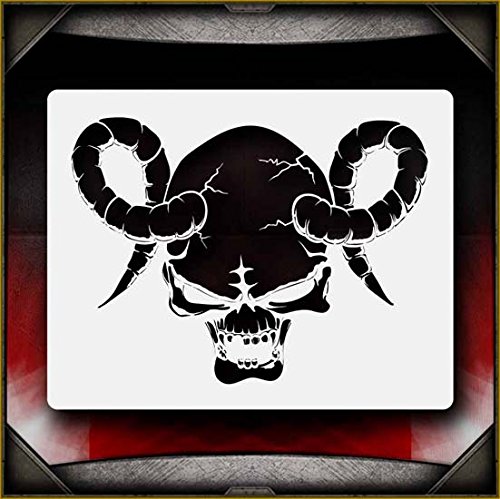 Skull 10 AirSick Airbrush Stencil Template