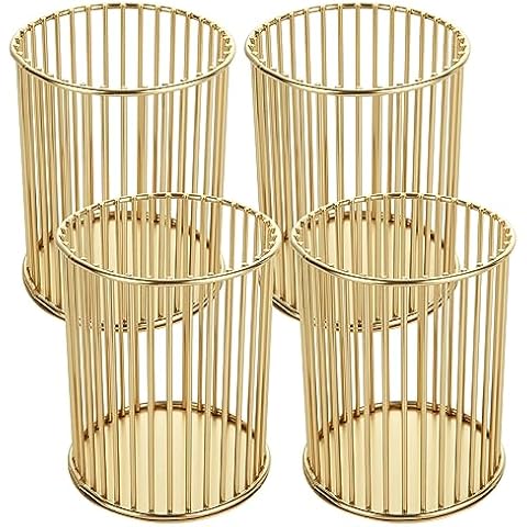 CYEER 4 Pcs Round Metal Pencil Holders Cover