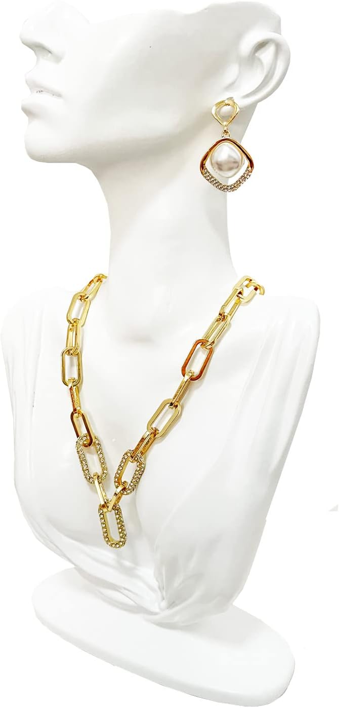 White Resin Jewelry Mannequin Bust Necklace Display Earring Pendant Chain Display Stand Model Holder for Shows Selling Home Decor - Image 7