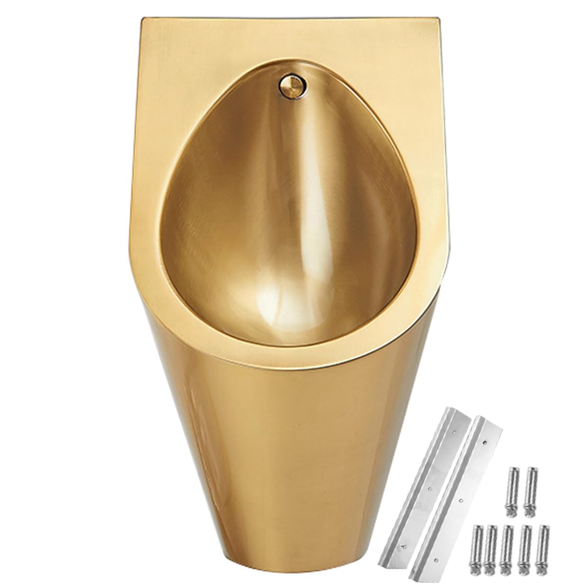 OTQEFTN Induction Wall Mounted Men's Urinals, Commercial Efficiency 304 Stainless Steel Flushing Urinal, Bathroom Toilet Urinal for Families Hotels Schools Public