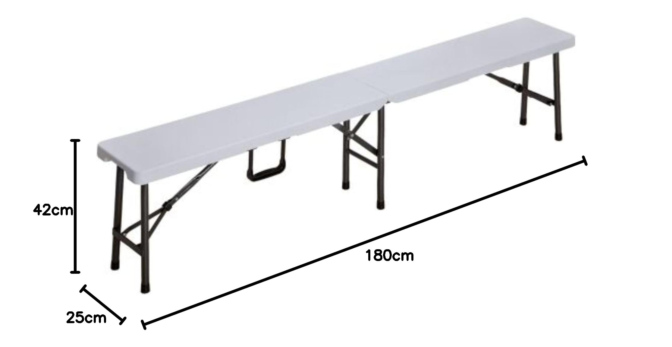 Panca da Pic-Nic Pieghevole 180X25Xh42cm, Seduta da Campeggio, Mare, per tavolata da Esterno o Interno, Panca Outdoor Richiudibile a Valigia, Valigetta con Maniglia