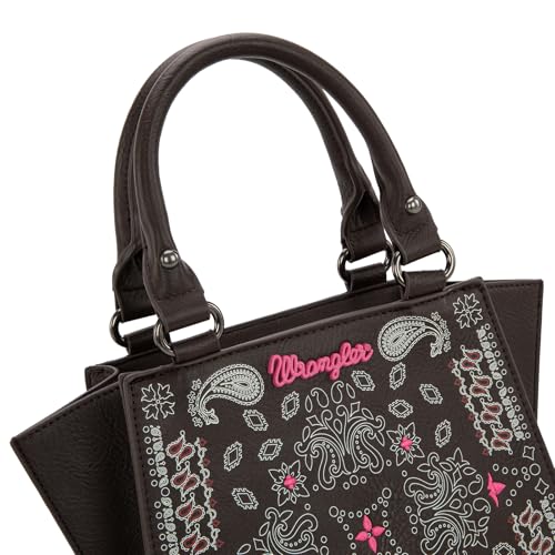 Image of Wrangler Small Tote Purse Cute Women's Handbags Western Paisley Print Satchel Bags