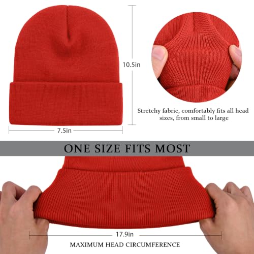 Image of ZOORON Beanie for Women Men Ski Watch Cap Cuffed Plain Skull Knit Hat Soft Fisherman Winter Hat