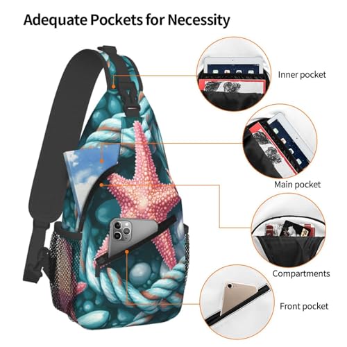 Bolso bandolera Ocean Starfish Shell para hombre y mujer miniatura 4