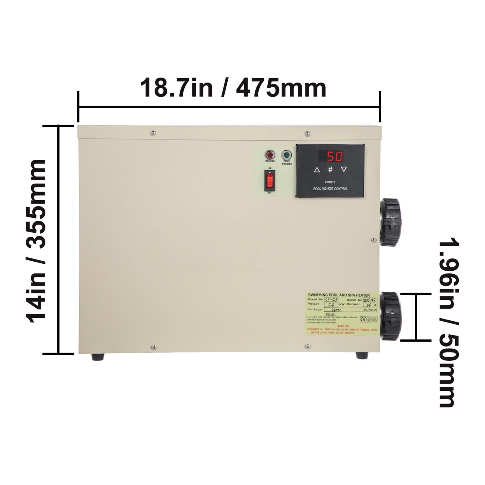Riscaldatore per piscina Termostato for scaldabagno digitale elettrico 11KW Riscaldatore for piscina SPA Vasca idromassaggio Riscaldamento for vasca Temperatura regolabile Pompa di calore per piscina